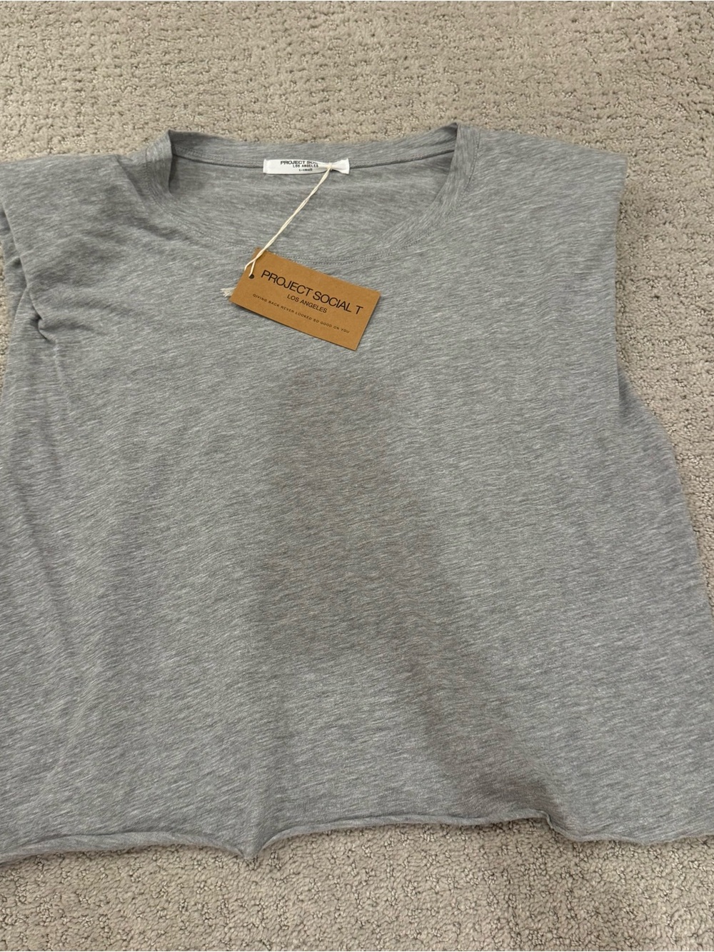 Project Social T Gray Sleeveless Boxy Tee